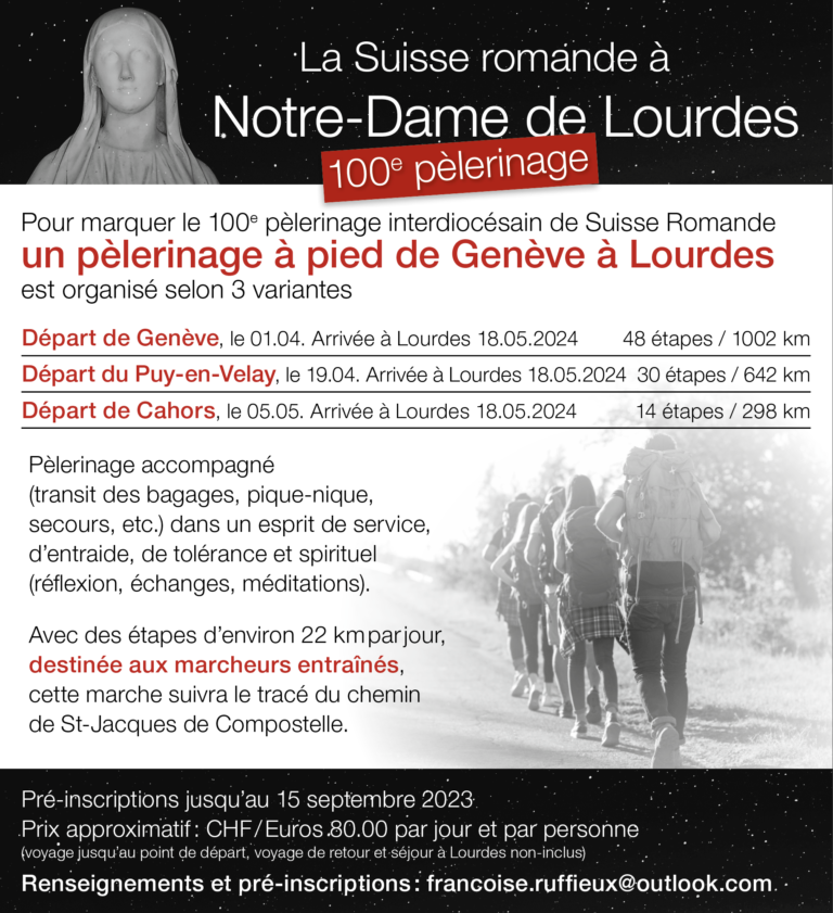 Flyer 100ème pèlerinage à Lourdes - 2024