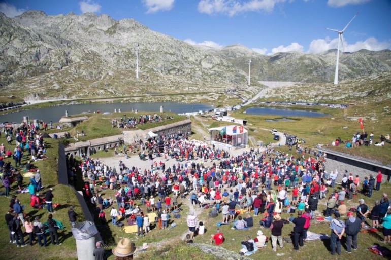 Extraits des messes du 1er août au col du St-Gothard des années précédentes | ©Bruno Boccaletti (RSI)